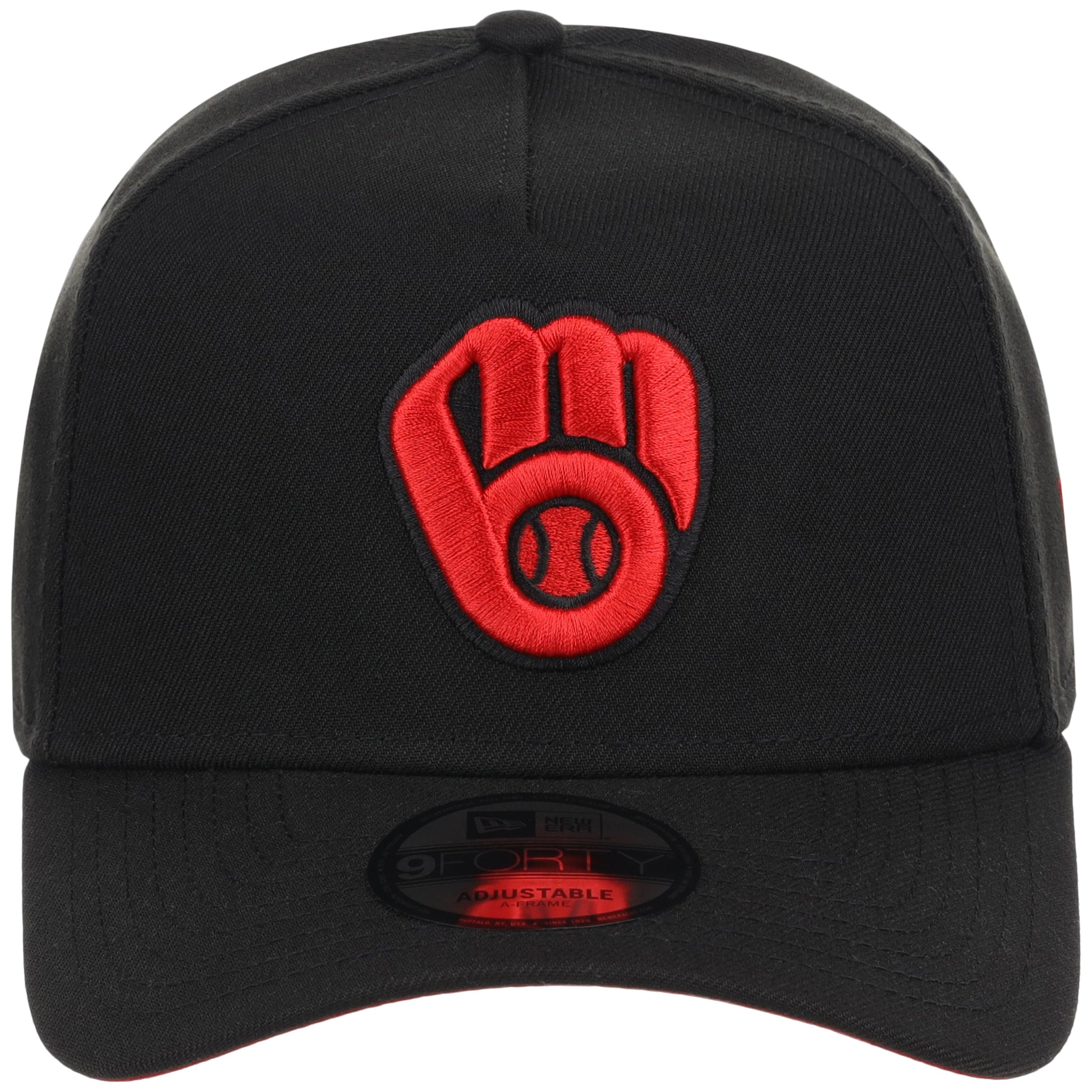 Milwaukee Brewers MLB Black x Red FASHION CORE New Era 9FORTY A-Frame