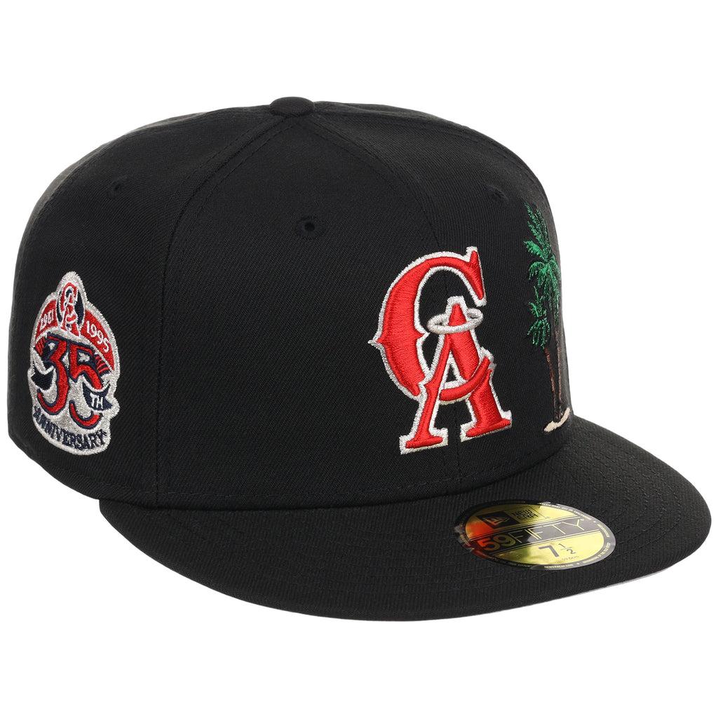 California Angels Crown the City New Era 59FIFTY Palm Tree (Black/Black/Gray)