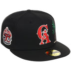 California Angels Crown the City New Era 59FIFTY Palm Tree (Black/Black/Gray)
