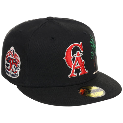 California Angels Crown the City New Era 59FIFTY Palm Tree (Black/Black/Gray)