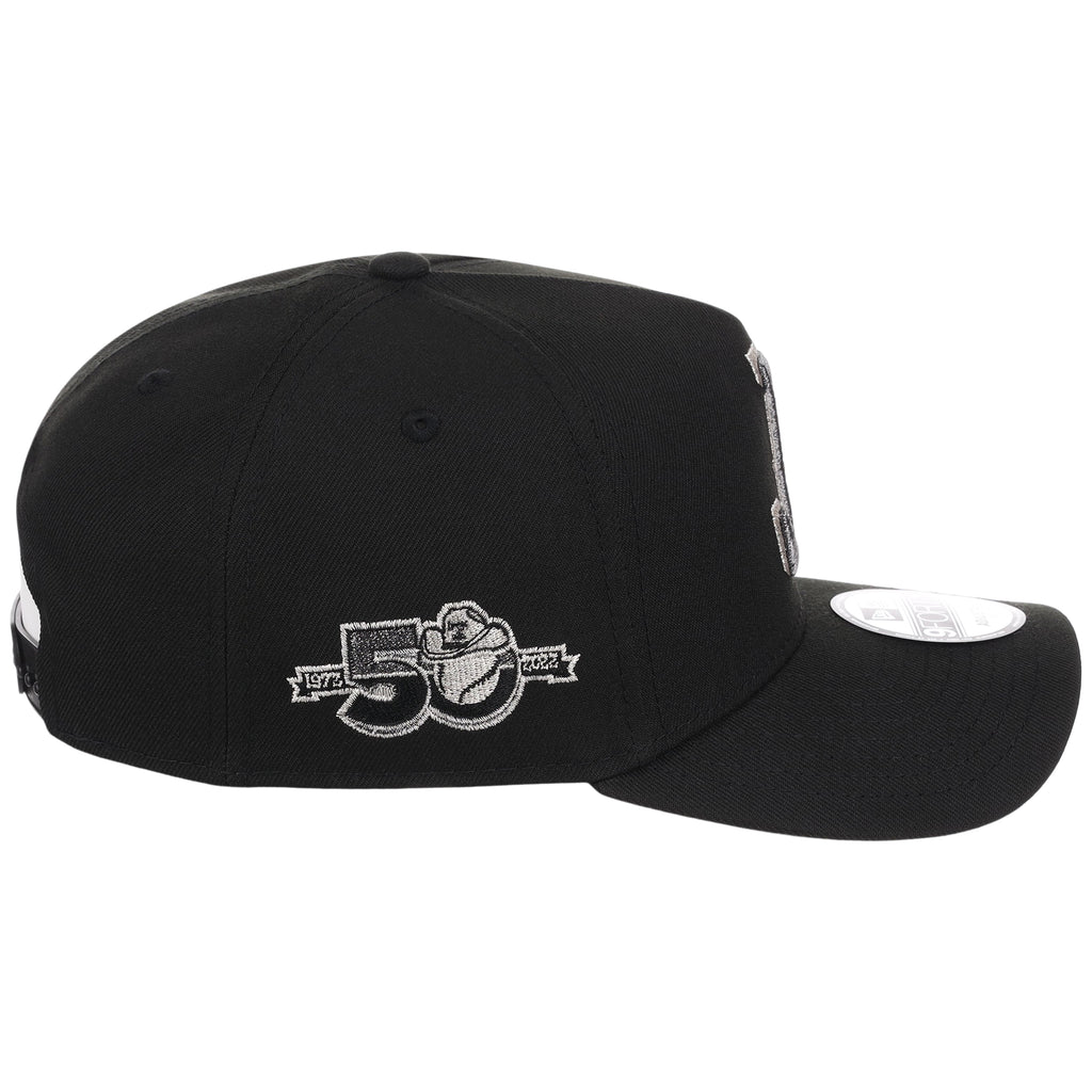 Texas Rangers MLB Flipmode 2.0 Liquid Titanium New Era 9FORTY A-Frame (Black/Black/Gray)