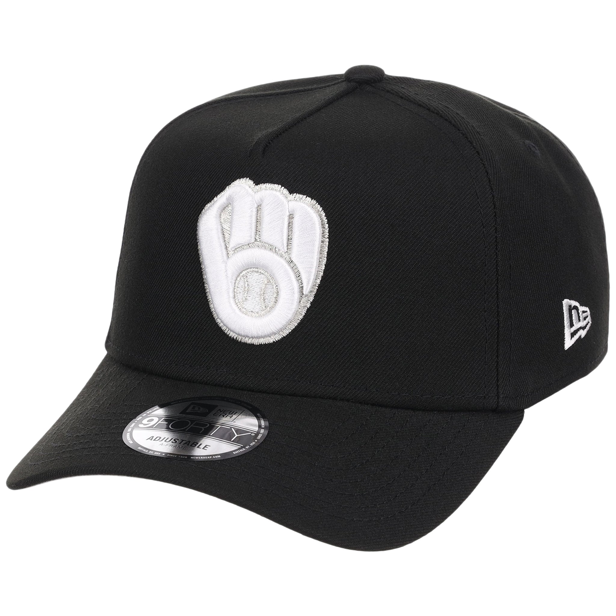 Milwaukee Brewers MLB Black x White FASHION CORE New Era 9FORTY A-Frame