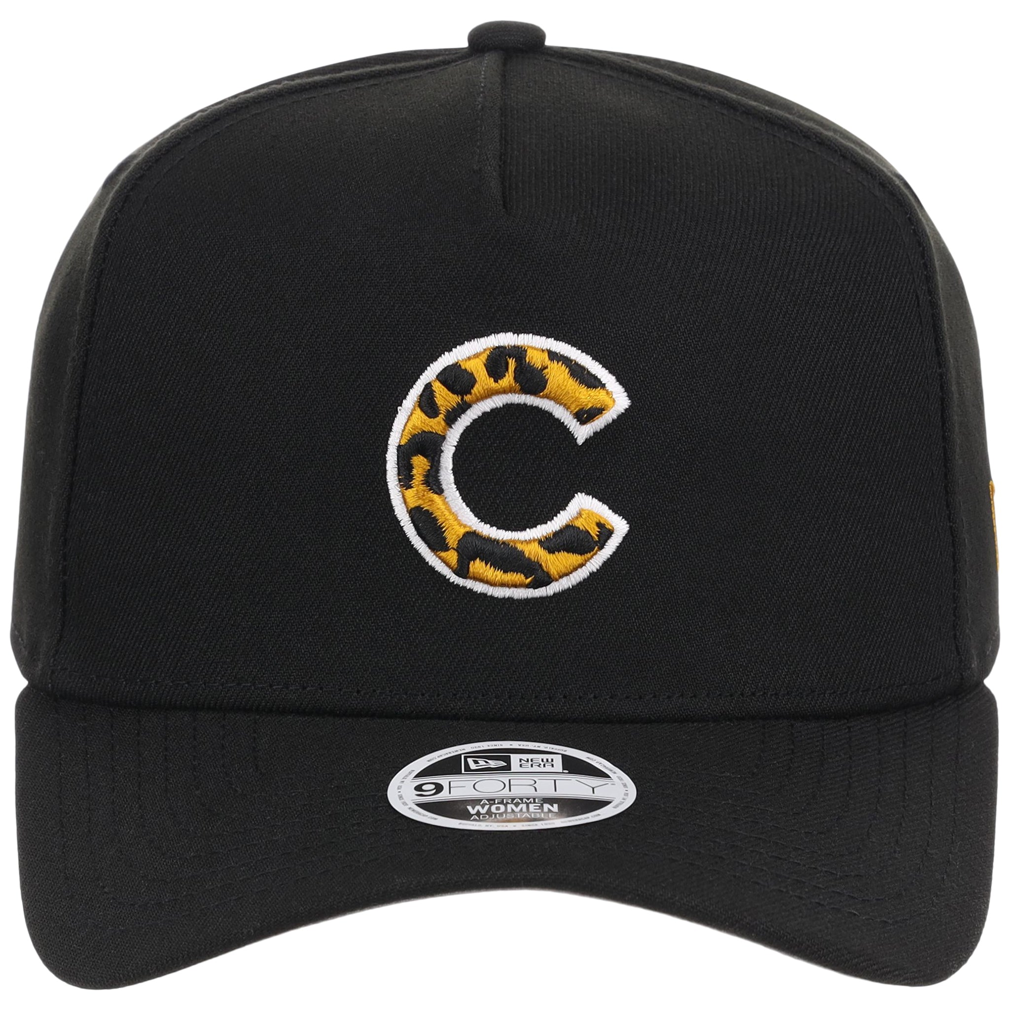 Chicago Cubs Women's New Era 9FORTY Black x Cheetah A-Frame