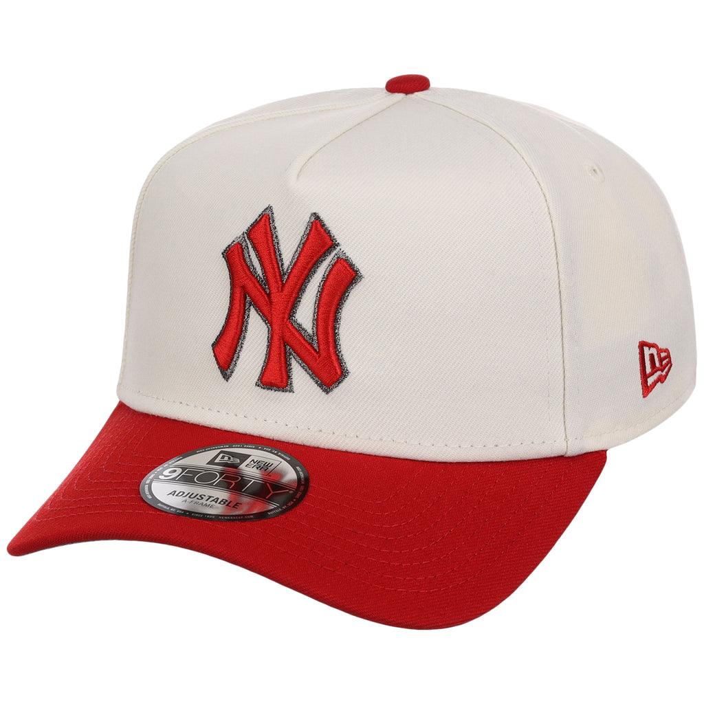 New York Yankees MLB Chrome x Red FASHION CORE New Era 9FORTY A-Frame
