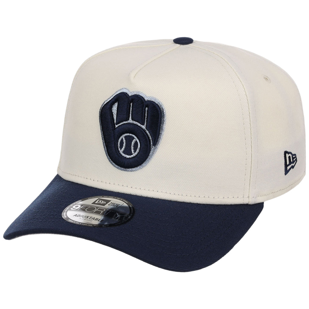 Milwaukee Brewers MLB Chrome x Navy FASHION CORE New Era 9FORTY A-Frame