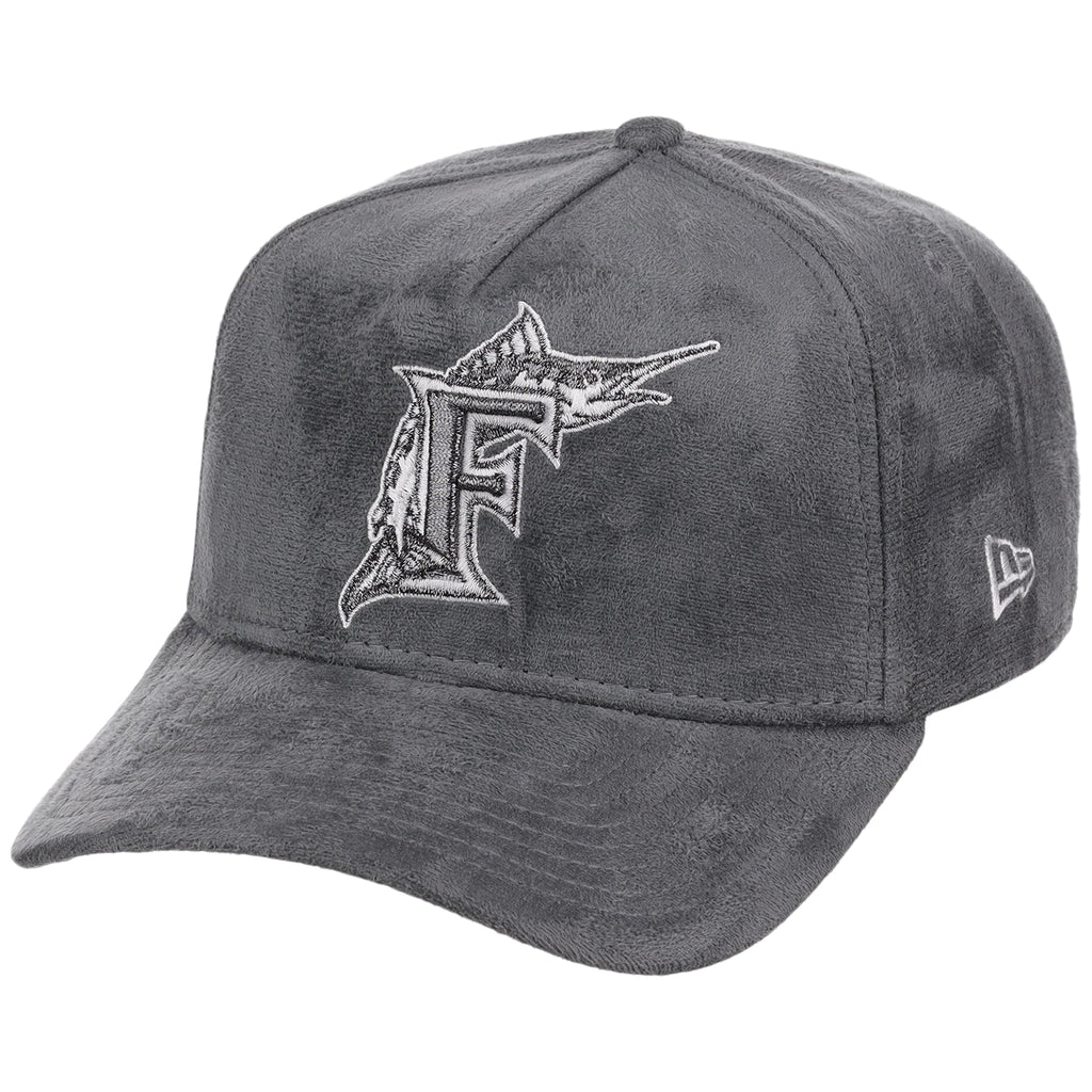 Miami Marlins MLB Gray x Suede FASHION CORE New Era 9FORTY A-Frame