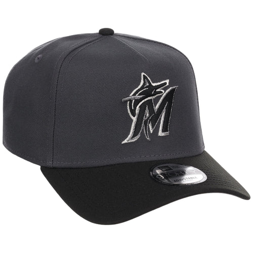 Miami Marlins MLB Graphite x Black FASHION CORE New Era 9FORTY A-Frame
