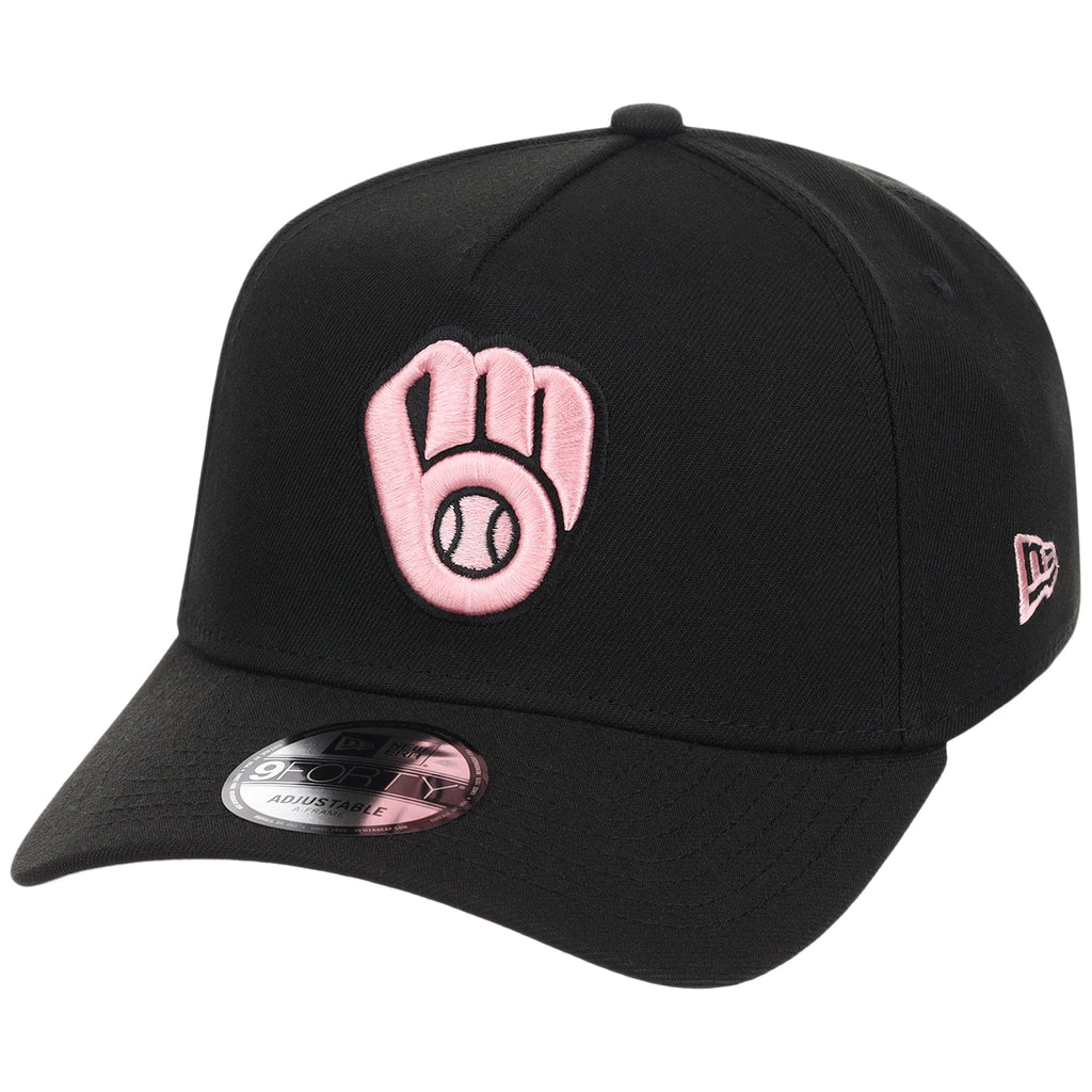 Milwaukee Brewers MLB Black x Pink FASHION CORE New Era 9FORTY A-Frame