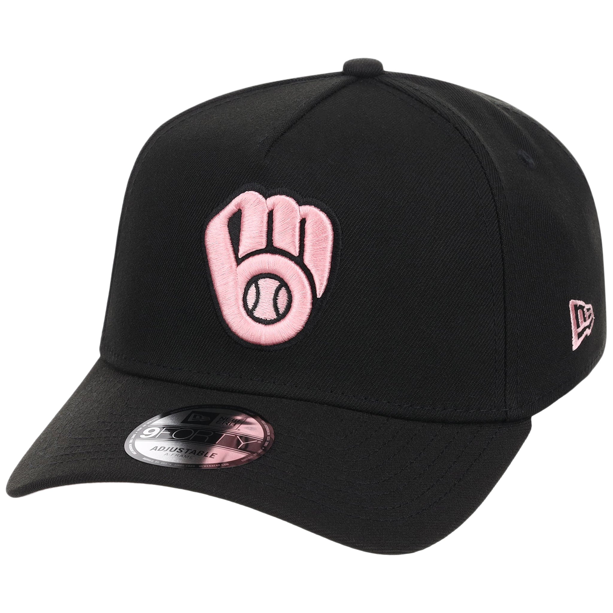 Milwaukee Brewers MLB Black x Pink FASHION CORE New Era 9FORTY A-Frame