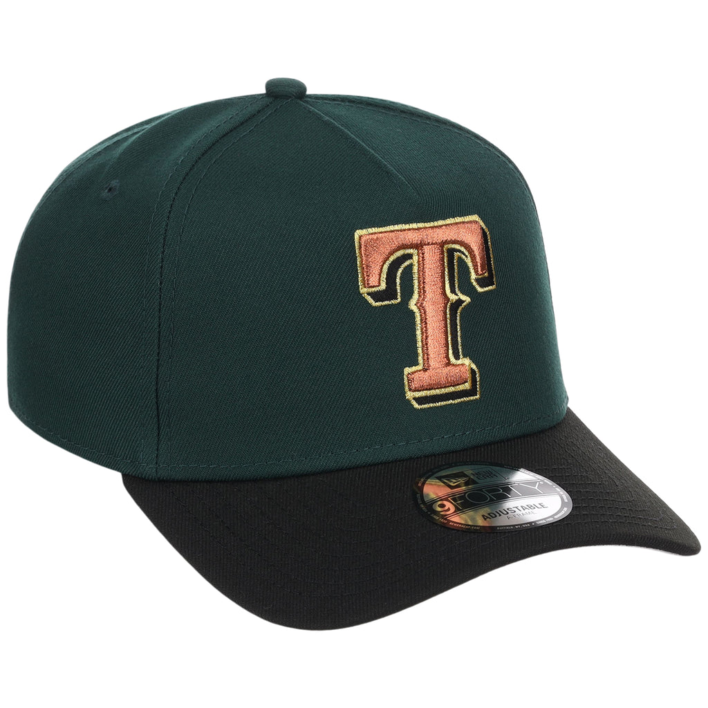Texas Rangers MLB Dark Green x Black FASHION CORE New Era 9FORTY A-Frame