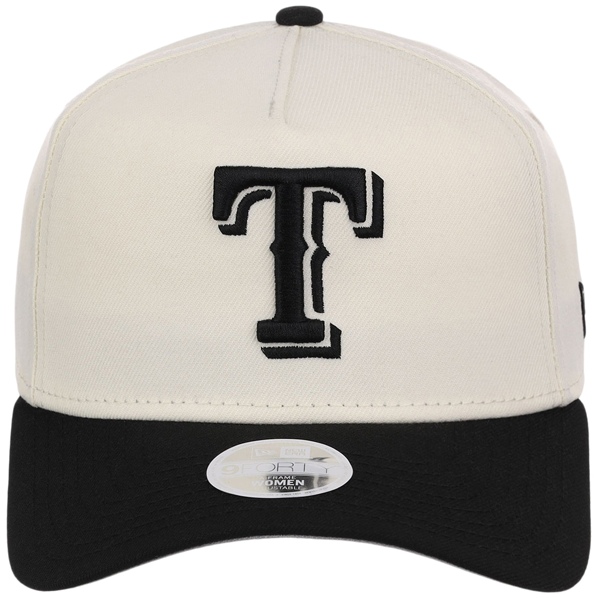 Texas Rangers Women's New Era 9FORTY Chrome x Black A-Frame