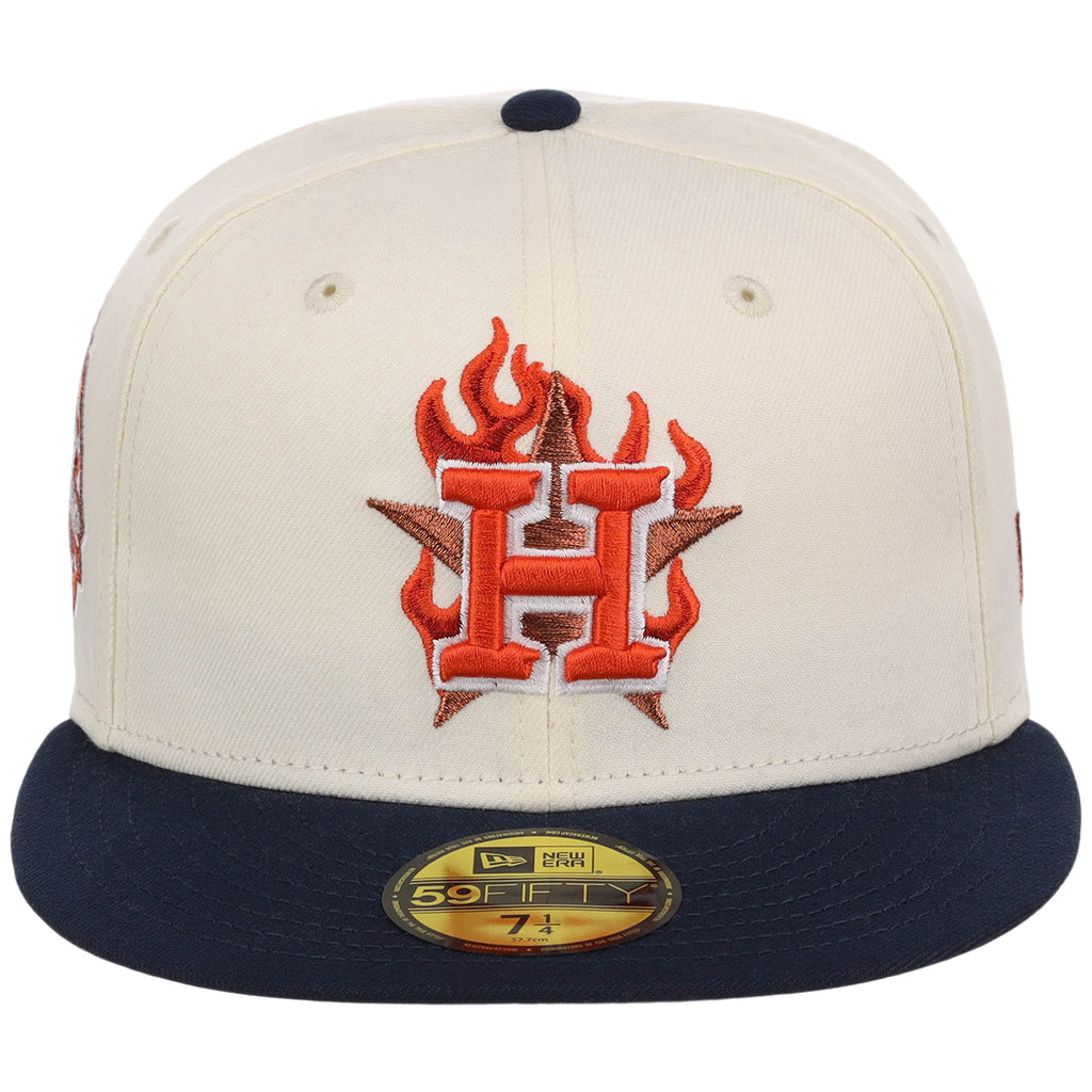 Houston Astros MLB Playing with Fire New Era 59FIFTY (Chrome/Navy)