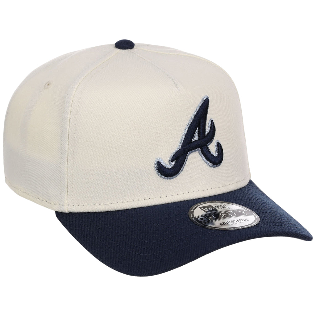 Atlanta Braves MLB Chrome x Navy FASHION CORE New Era 9FORTY A-Frame