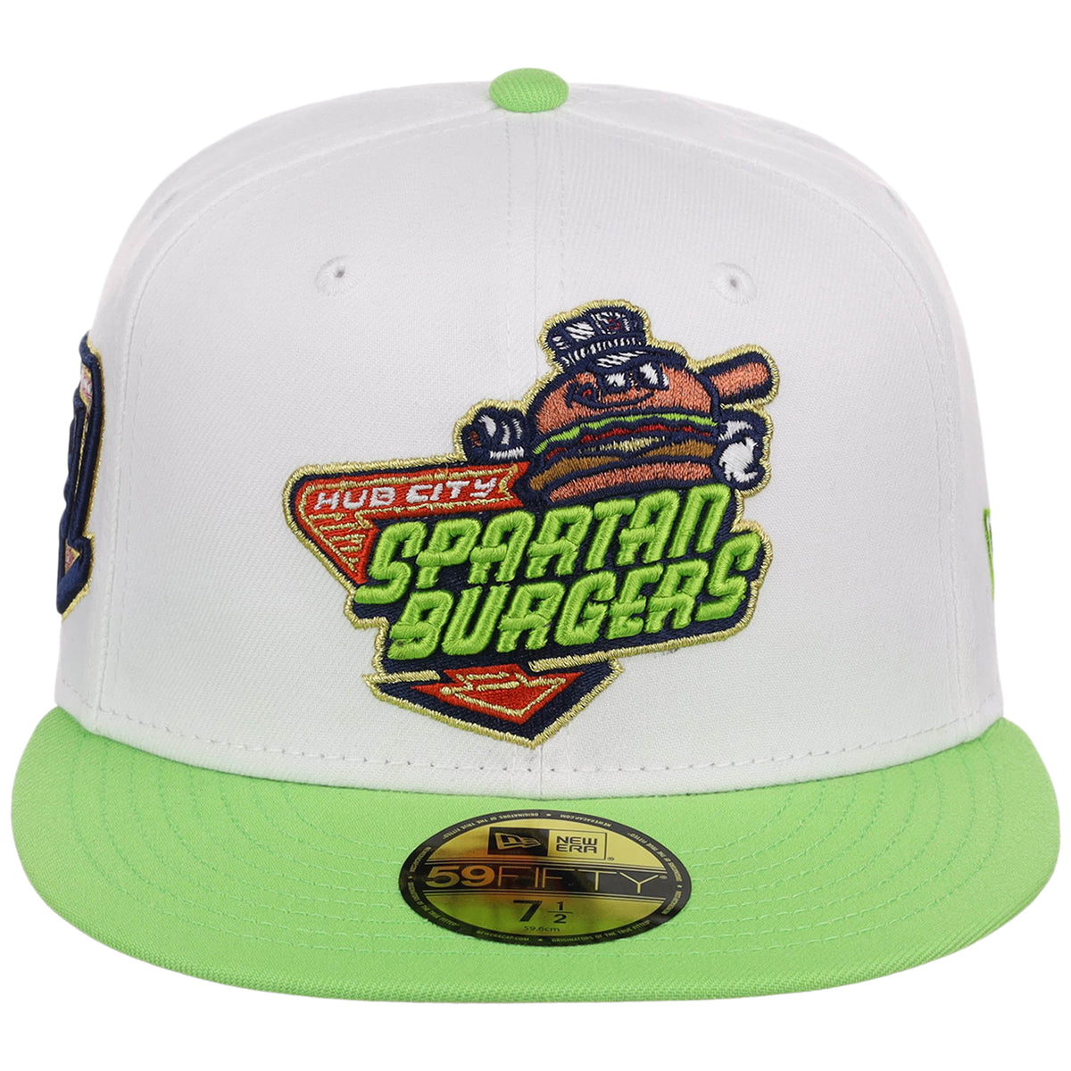 Hub City Spartanburgers MiLB Burger Day New Era 59FIFTY (White/Lime)