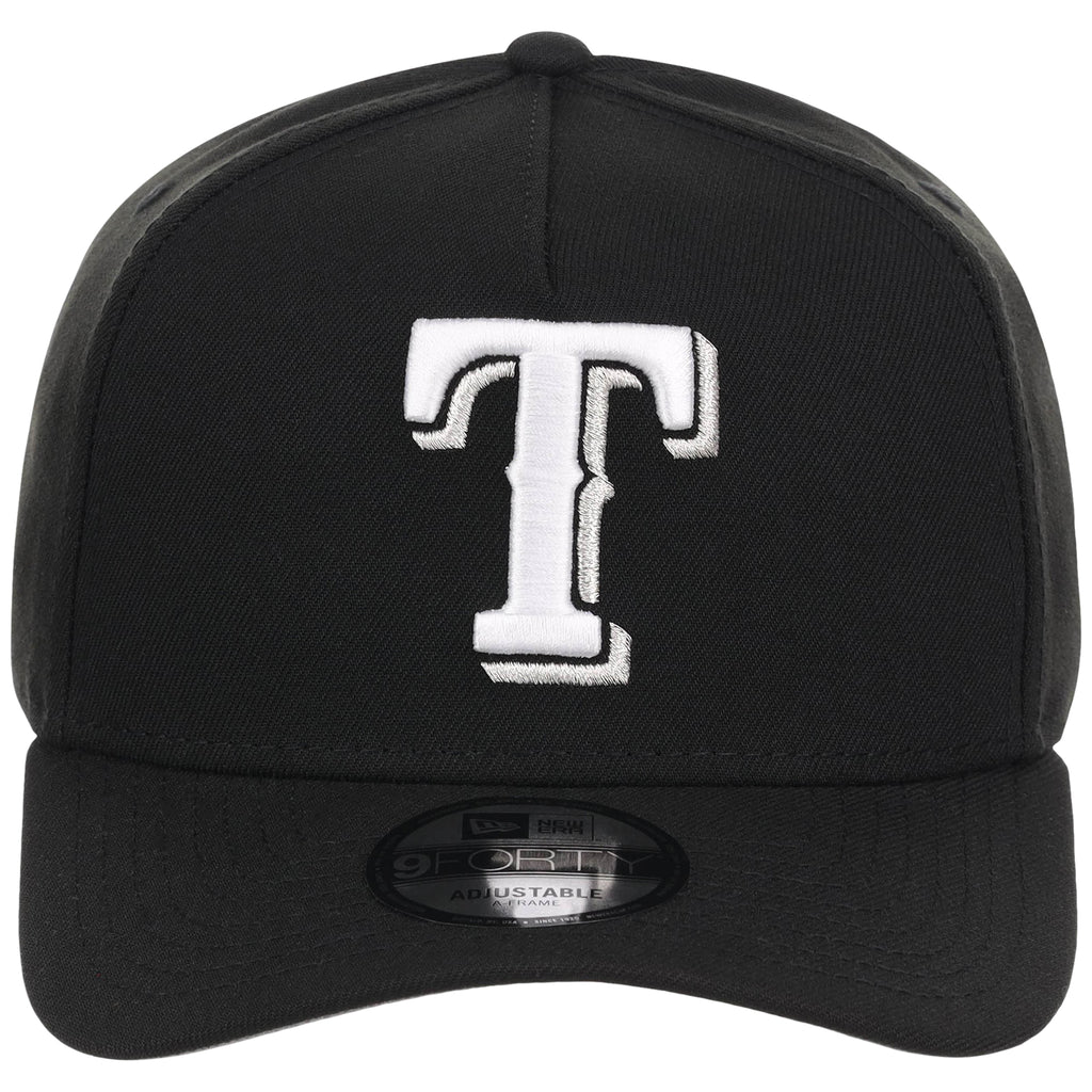 Texas Rangers MLB Black x White FASHION CORE New Era 9FORTY A-Frame