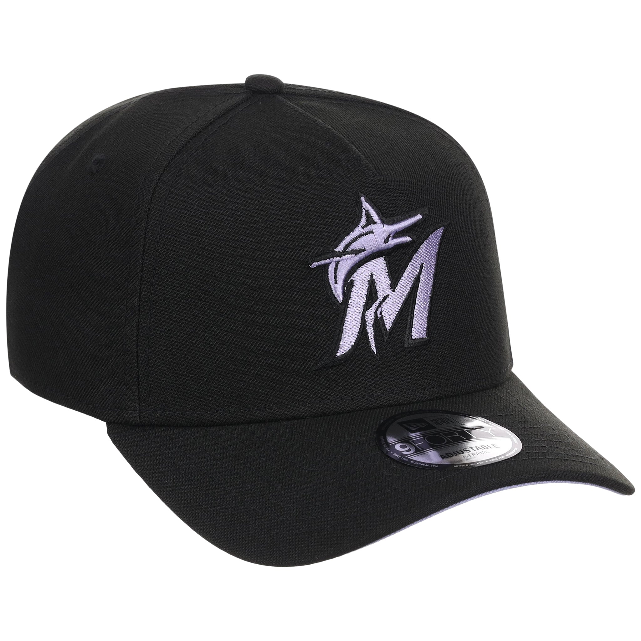 Miami Marlins MLB Black x Lavender FASHION CORE New Era 9FORTY A-Frame