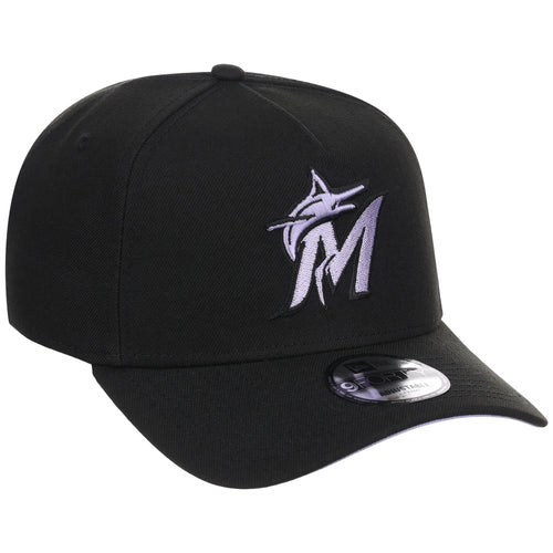 Miami Marlins MLB Black x Lavender FASHION CORE New Era 9FORTY A-Frame
