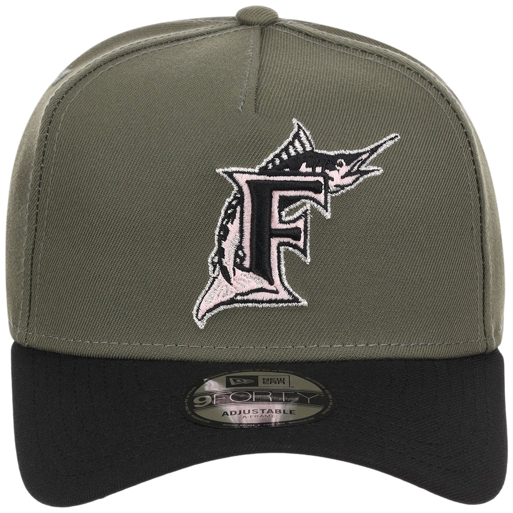 Miami Marlins MLB Olive x Black & Pink FASHION CORE New Era 9FORTY A-Frame