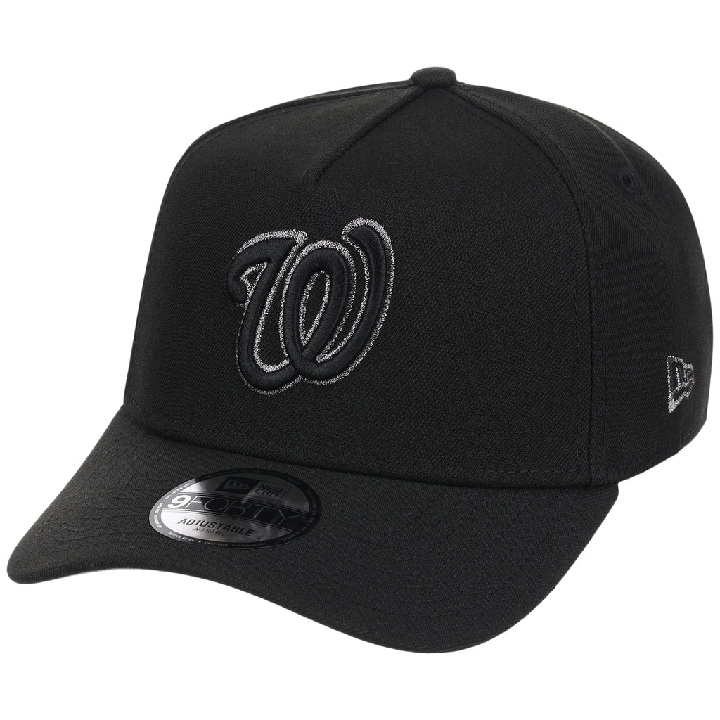 Washington Nationals MLB Black x Pewter FASHION CORE New Era 9FORTY A-Frame