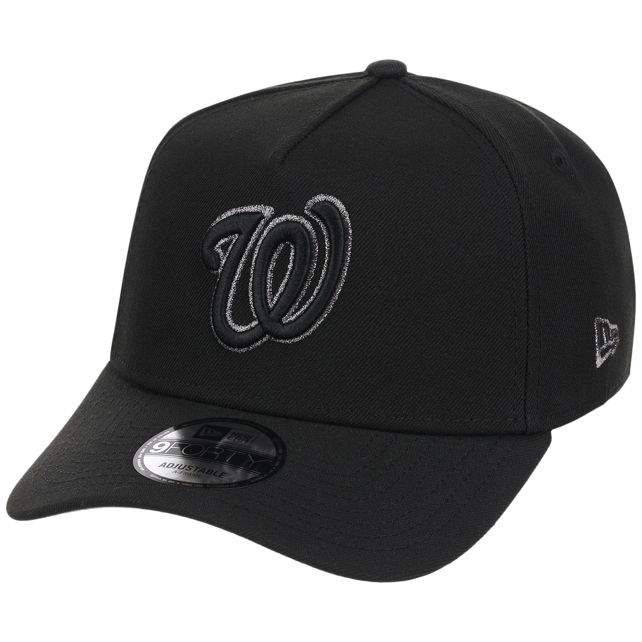 Washington Nationals MLB Black x Pewter FASHION CORE New Era 9FORTY A-Frame