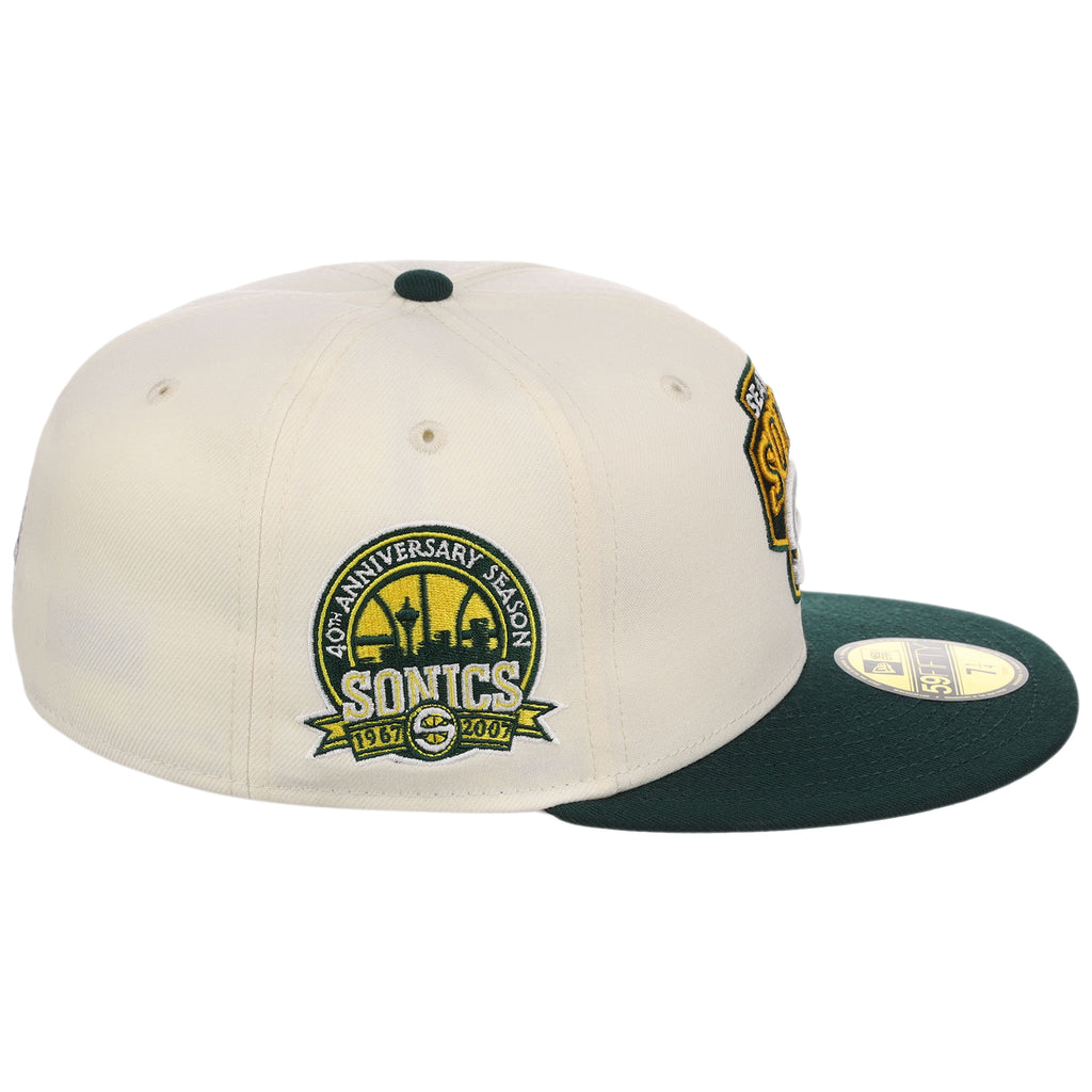 Seattle Supersonics NBA Chrome OTC New Era 59FIFTY (Chrome/Dark Green)