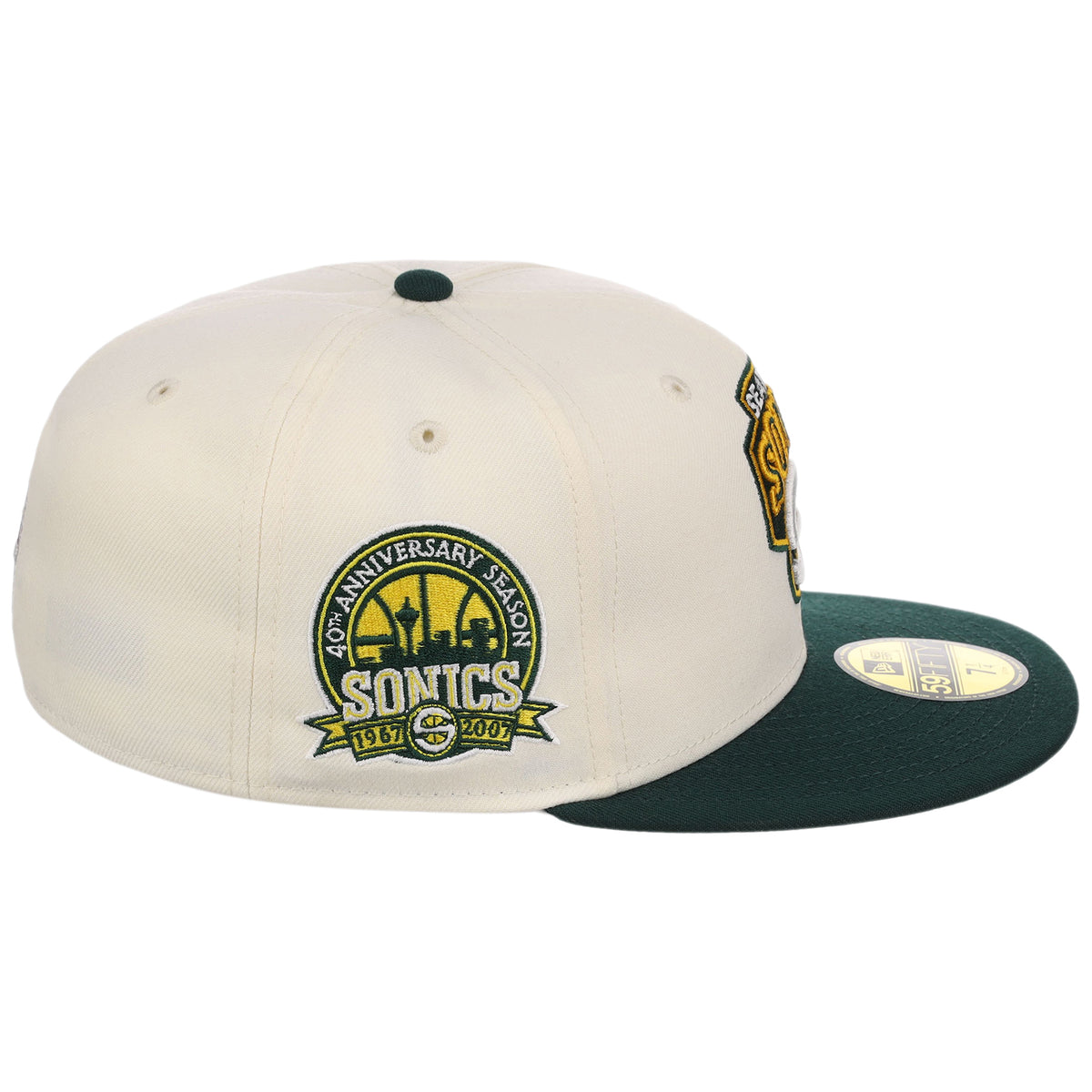 Seattle Supersonics NBA Chrome OTC New Era 59FIFTY (Chrome/Dark Green)