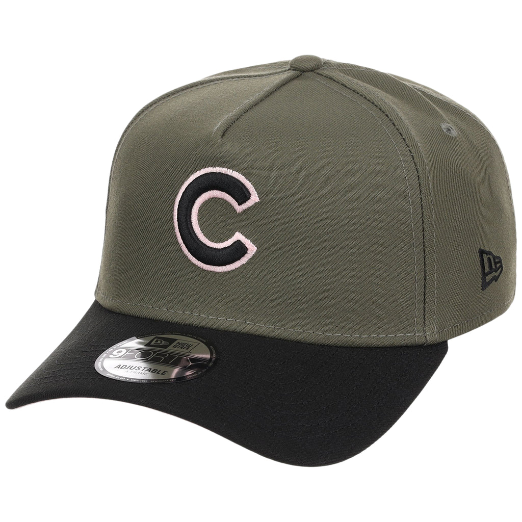 Chicago Cubs MLB Olive x Black & Pink FASHION CORE New Era 9FORTY A-Frame