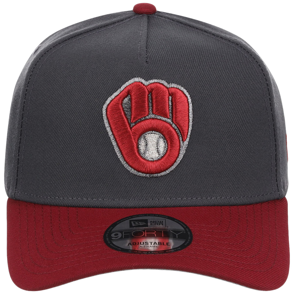 Milwaukee Brewers MLB Graphite x Cardinal FASHION CORE New Era 9FORTY A-Frame