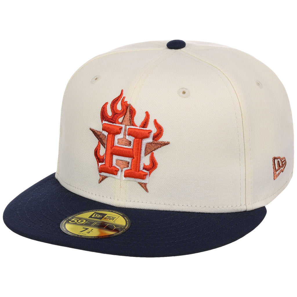 Houston Astros MLB Playing with Fire New Era 59FIFTY (Chrome/Navy)