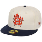 Houston Astros MLB Playing with Fire New Era 59FIFTY (Chrome/Navy)