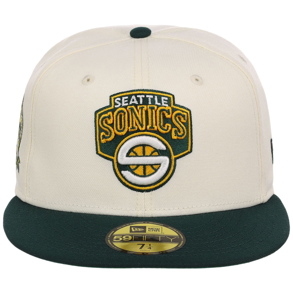 Seattle Supersonics NBA Chrome OTC New Era 59FIFTY (Chrome/Dark Green)