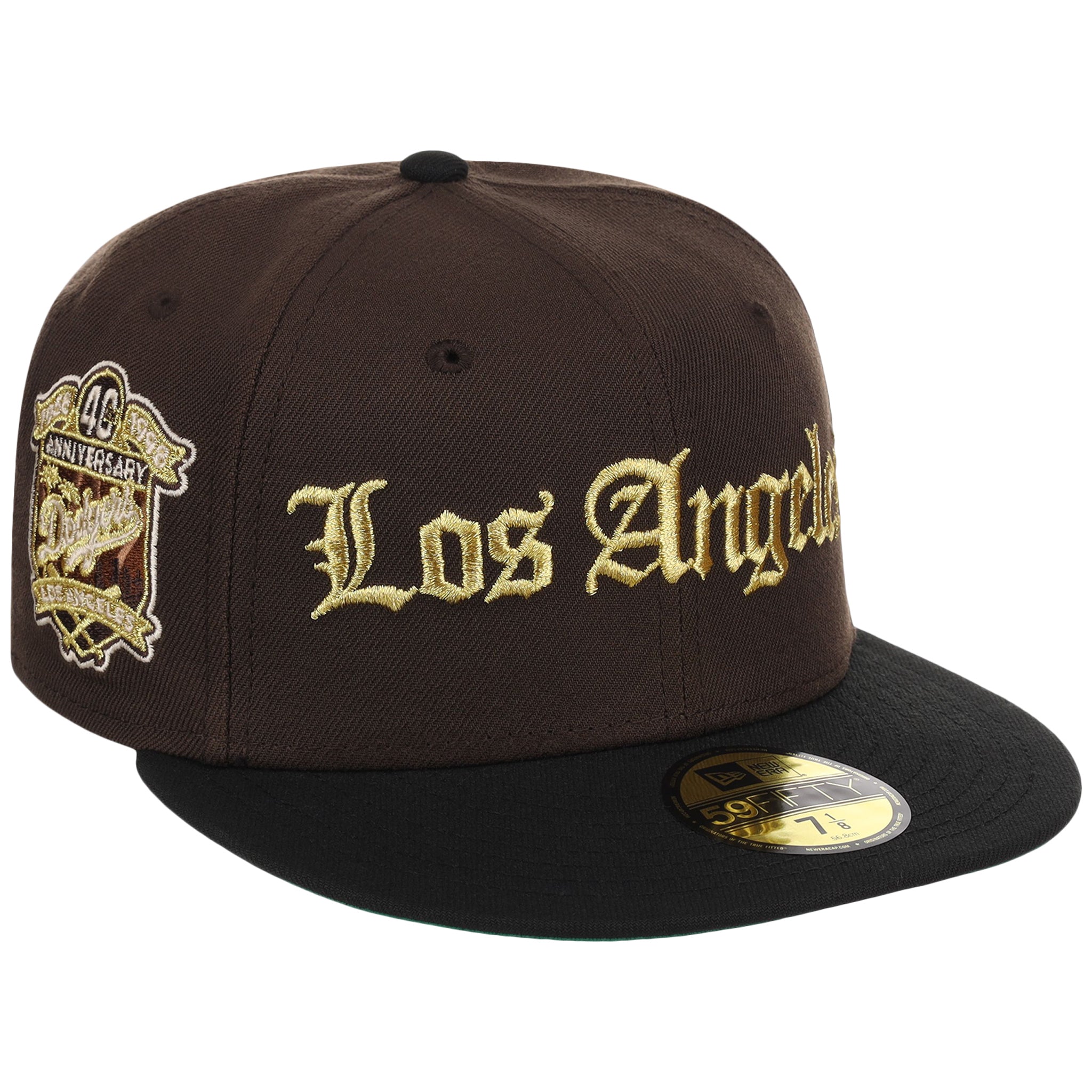 Los Angeles Dodgers MLB Gothic Script New Era 59FIFTY (Walnut/Black)