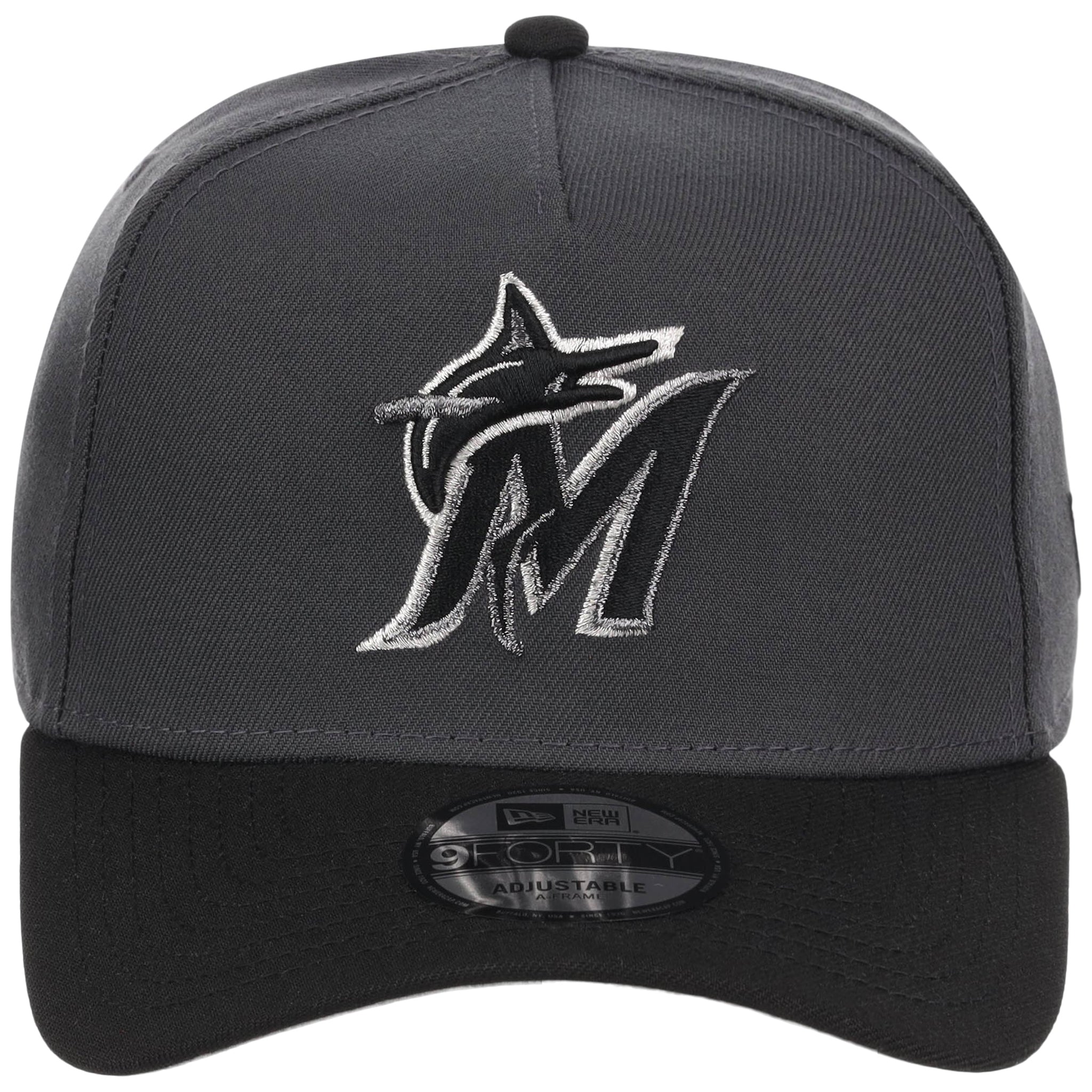 Miami Marlins MLB Graphite x Black FASHION CORE New Era 9FORTY A-Frame