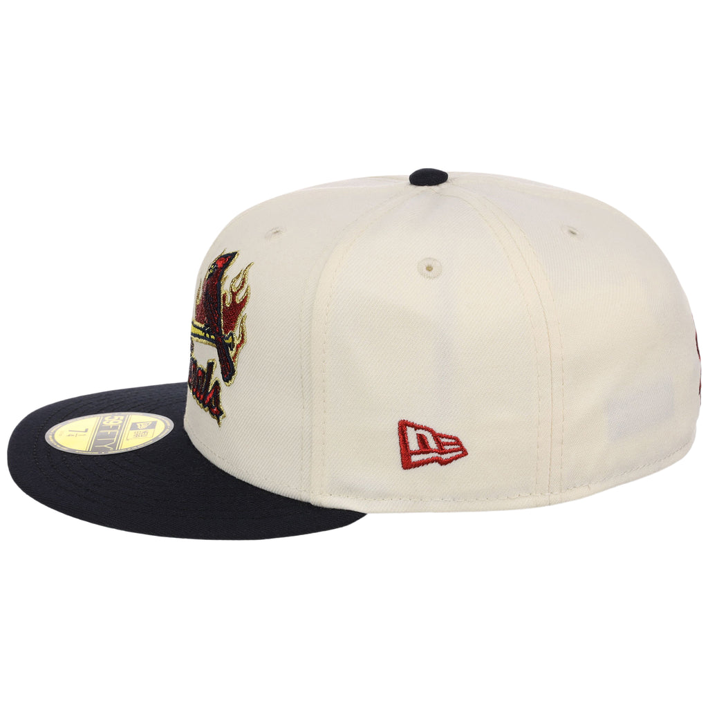 St. Louis Cardinals MLB Playing with Fire New Era 59FIFTY (Chrome/Navy)