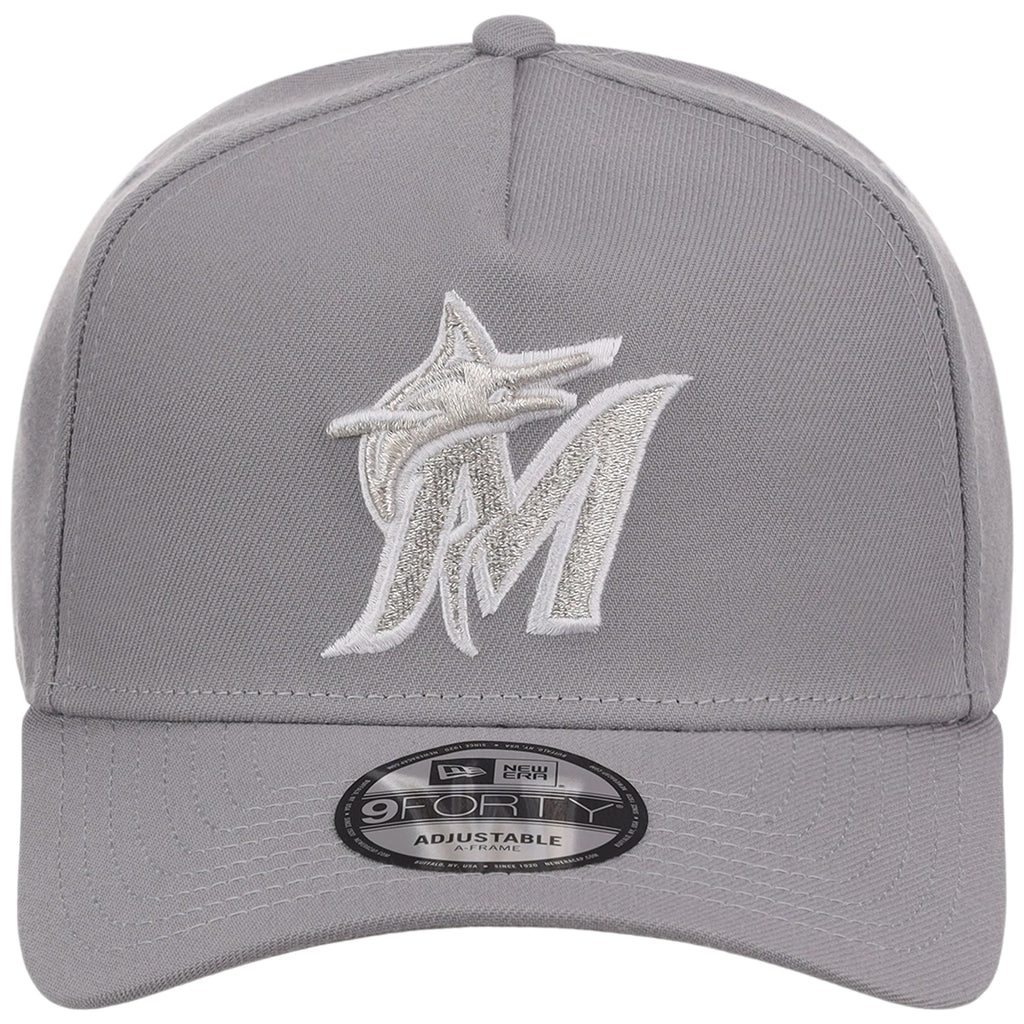 Miami Marlins MLB Gray x White FASHION CORE New Era 9FORTY A-Frame