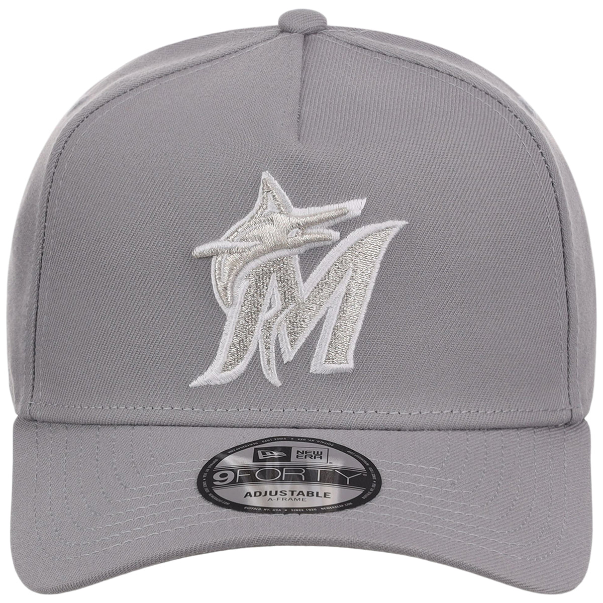 Miami Marlins MLB Gray x White FASHION CORE New Era 9FORTY A-Frame