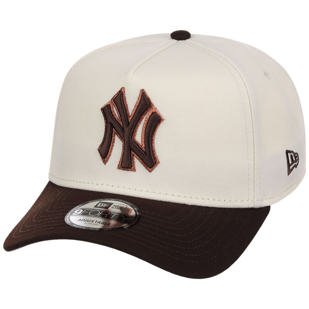New York Yankees MLB Chrome x Burnt Wood FASHION CORE New Era 9FORTY A-Frame