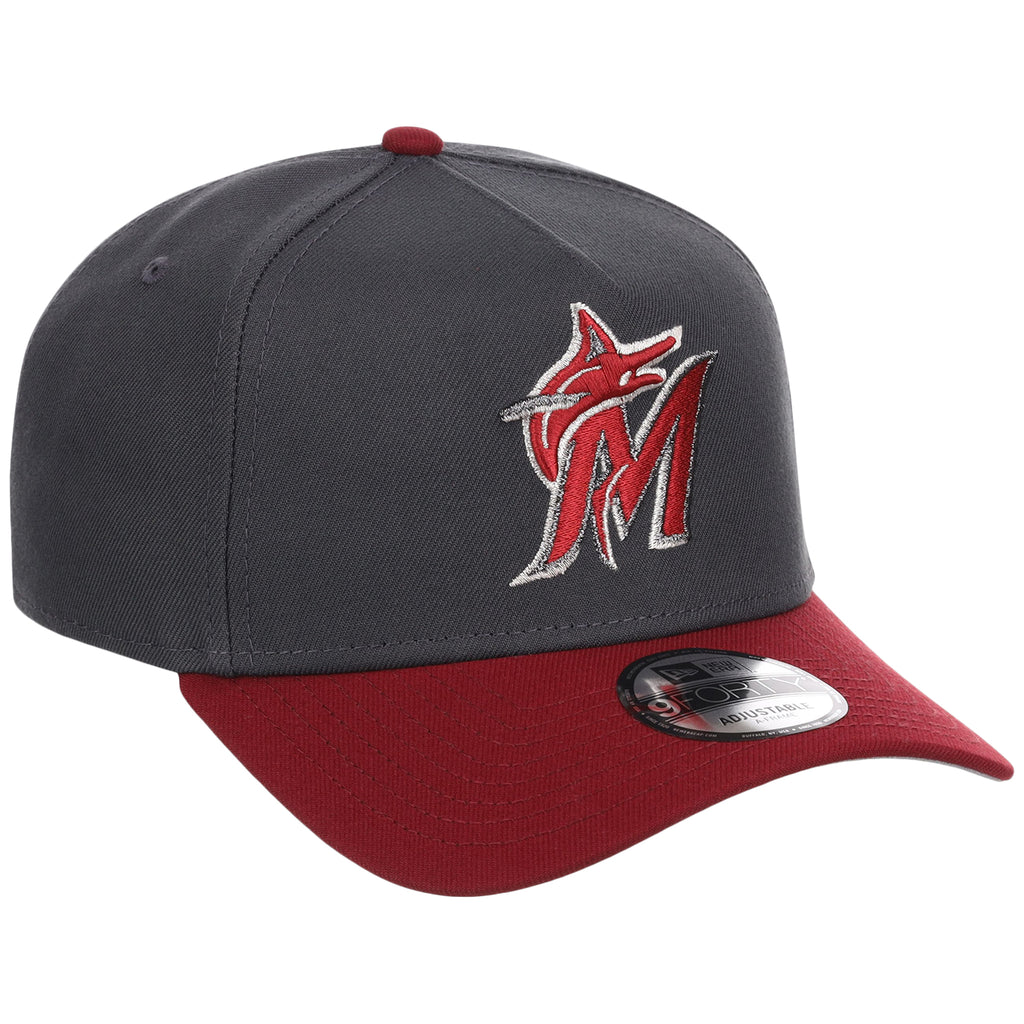 Miami Marlins MLB Graphite x Cardinal FASHION CORE New Era 9FORTY A-Frame