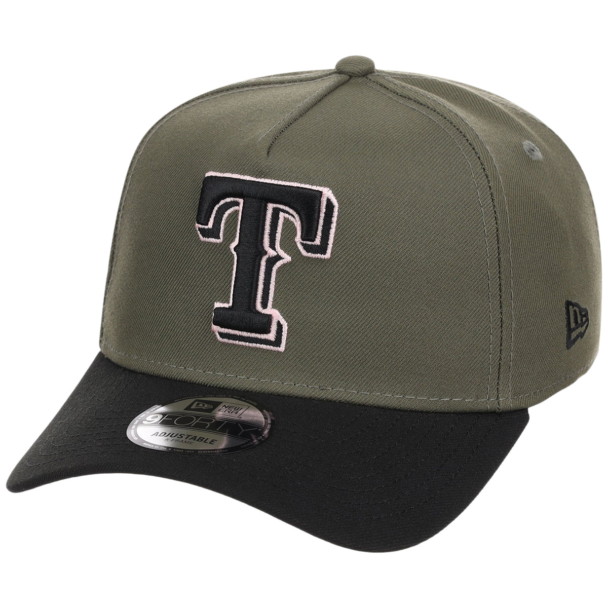 Texas Rangers MLB Olive x Black & Pink FASHION CORE New Era 9FORTY A-Frame