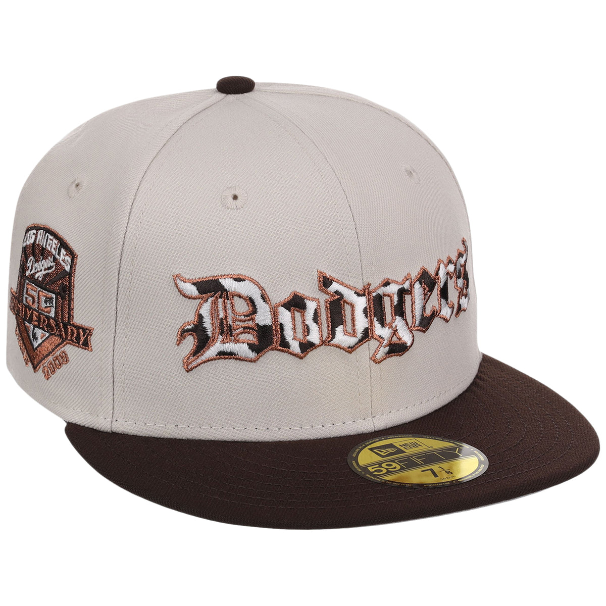 Los Angeles Dodgers Cow Script (Stone/Dark Brown) Lids HD LA Pack