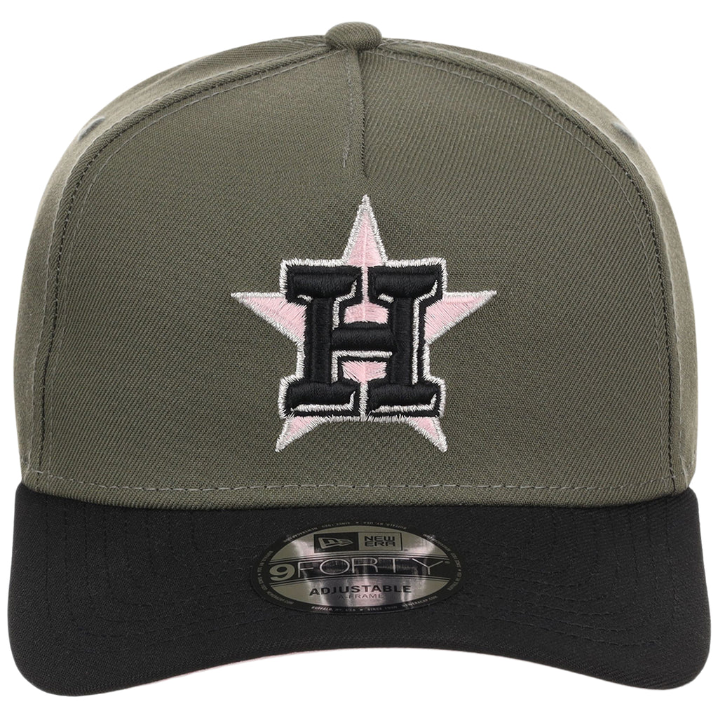 Houston Astros MLB Olive x Black & Pink FASHION CORE New Era 9FORTY A-Frame