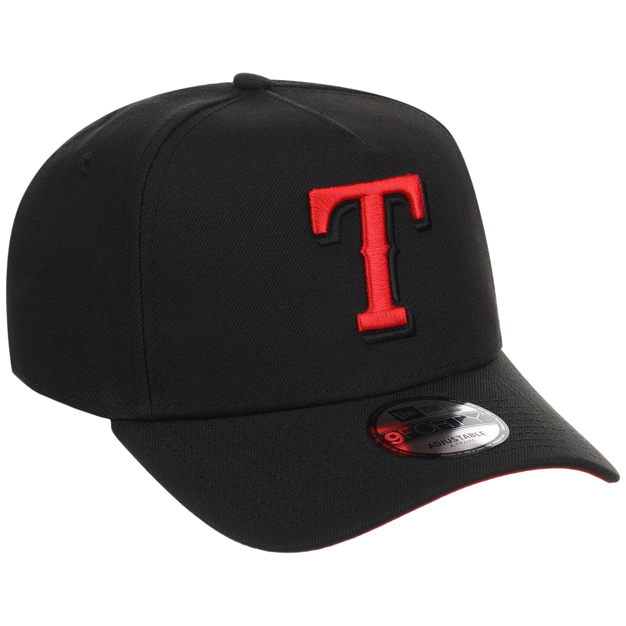 Texas Rangers MLB Black x Red FASHION CORE New Era 9FORTY A-Frame
