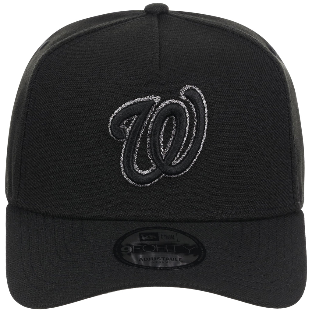 Washington Nationals MLB Black x Pewter FASHION CORE New Era 9FORTY A-Frame