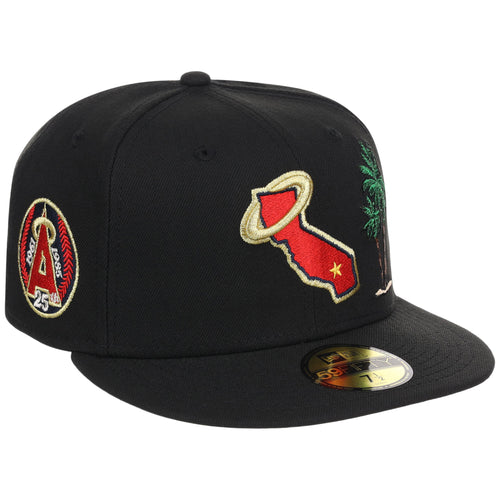 California Angels Crown the City New Era 59FIFTY Palm Tree (Black/Black/Gray) 1