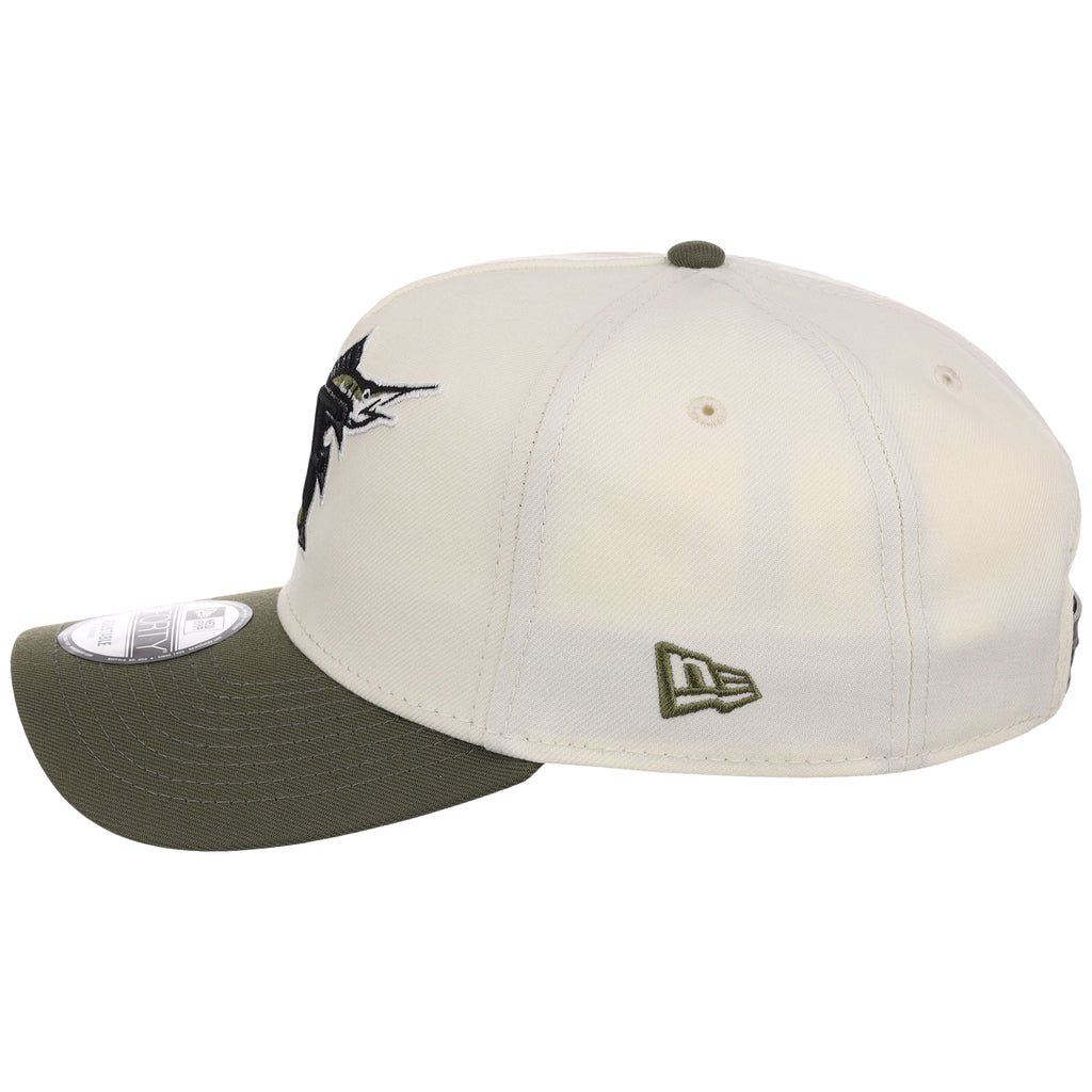 Miami Marlins MLB Chrome Olive New Era 9FORTY