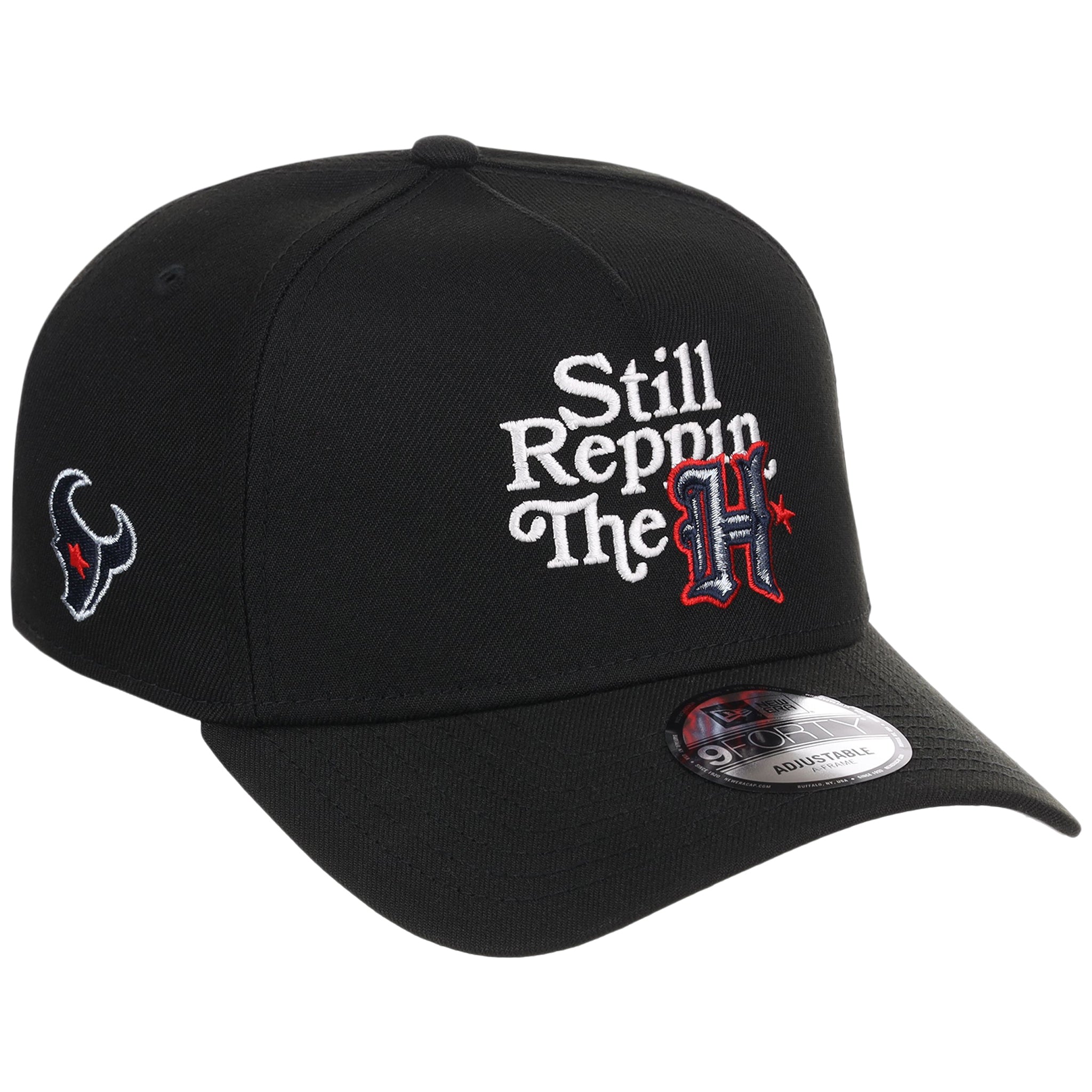 Houston Texans 'Still Reppin' (Black/Black) Houston Crown the City New Era 9FORTY A-Frame