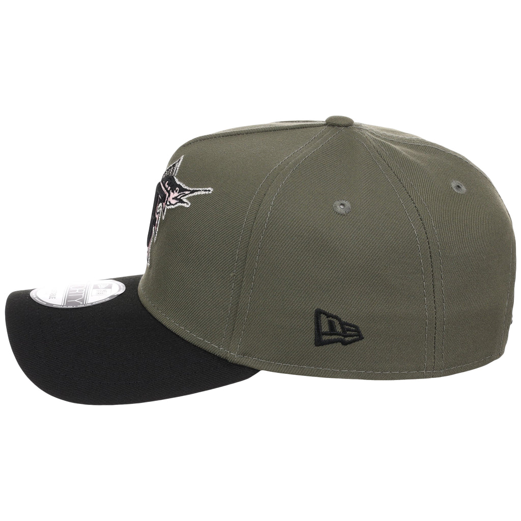 Miami Marlins MLB Olive x Black & Pink FASHION CORE New Era 9FORTY A-Frame