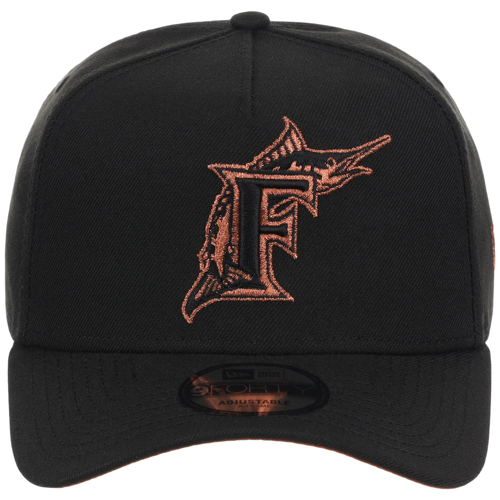 Miami Marlins MLB Black x Rust FASHION CORE New Era 9FORTY A-Frame
