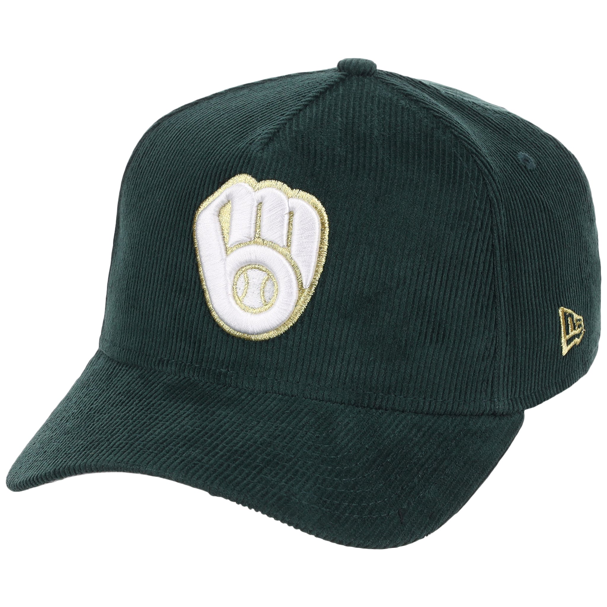Milwaukee Brewers MLB Dark Green Cord FASHION CORE New Era 9FORTY A-Frame