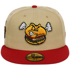 Hartford Yard Goats MiLB Burger Day New Era 59FIFTY (Gold/Red)